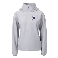 Detroit Tigers Cutter & Buck Women's Charter Eco Recycled Half-Zip Anorak Jacket Gray
