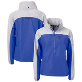 Philadelphia Phillies Cutter & Buck Women's Charter Eco Recycled Half-Zip Anorak Jacket Royal