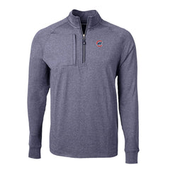 Chicago Cubs Cutter & Buck Big & Tall Adapt Eco Knit Stretch Recycled Quarter-Zip Pullover Top Heather Navy