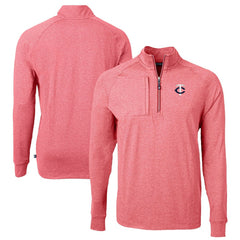 Minnesota Twins Cutter & Buck Big & Tall Adapt Eco Knit Stretch Recycled Quarter-Zip Pullover Top Heather Red