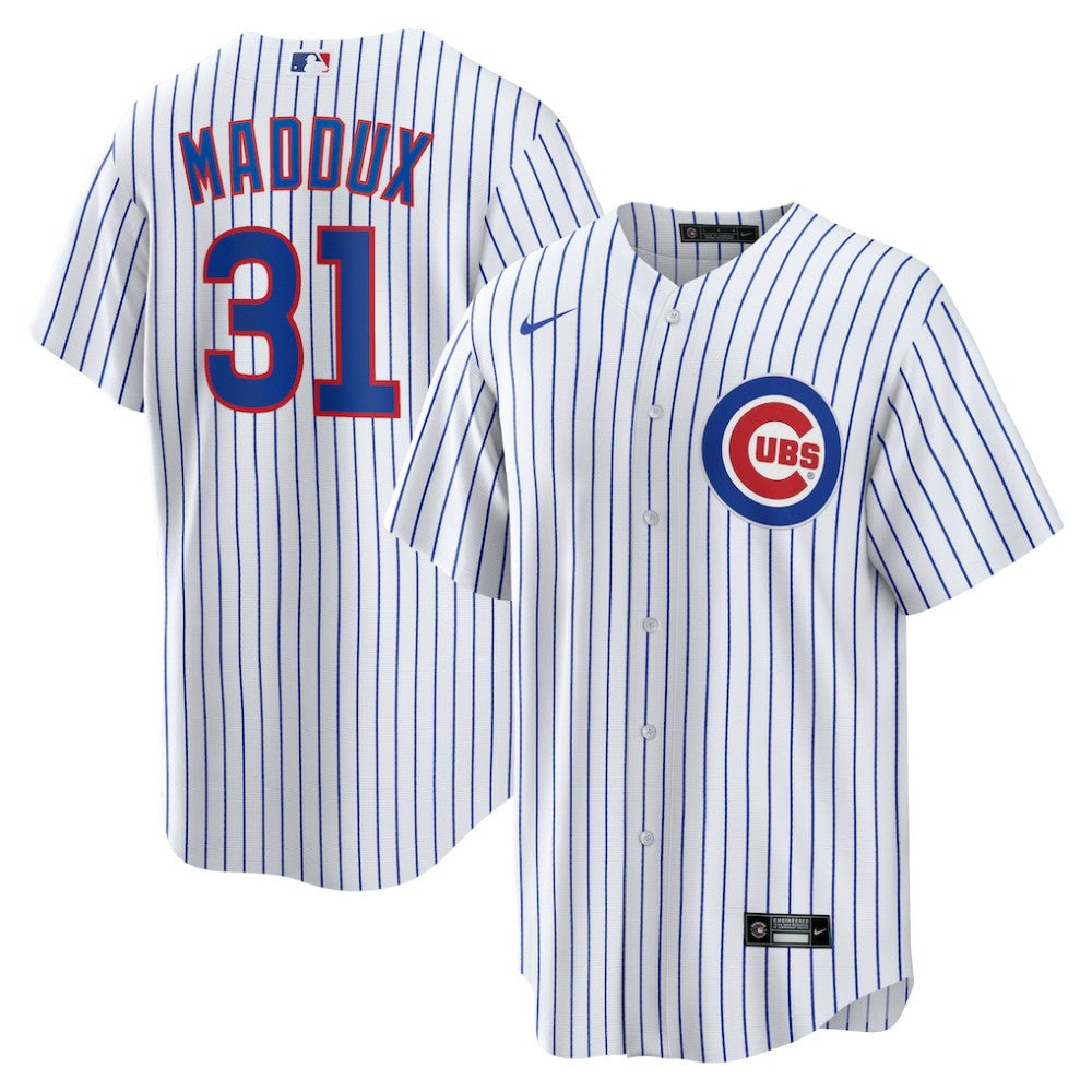 Greg Maddux Chicago Cubs Home Retired Player Replica Jersey - White