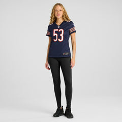 TJ Edwards Chicago Bears Women's Game Player Jersey - Navy