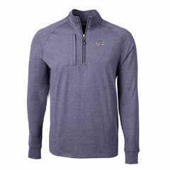 Cincinnati Reds Cutter & Buck Americana Logo Big & Tall Adapt Eco Knit Stretch Recycled Quarter-Zip Pullover Top Heather Navy
