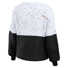 San Francisco Giants WEAR by Erin Andrews Women's Color Block Script Pullover Sweater White/Black