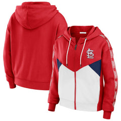 St. Louis Cardinals WEAR by Erin Andrews Women's Color Block Full-Zip Hoodie Red/White