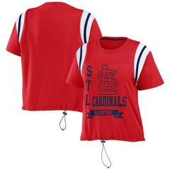 St. Louis Cardinals WEAR by Erin Andrews Women's Cinched Colorblock T-Shirt Red