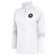 Houston Astros Antigua Women's Brushed Metallic Tribute Half-Zip Pullover Top White