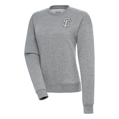 San Francisco Giants Antigua Women's Brushed Metallic Victory Pullover Sweatshirt Heather Gray