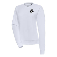 Boston Red Sox Antigua Women's Brushed Metallic Victory Pullover Sweatshirt White