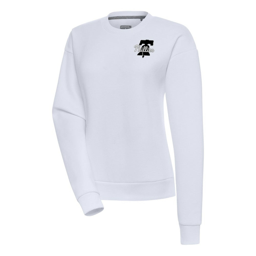 Philadelphia Phillies Antigua Women's Brushed Metallic Victory Pullover Sweatshirt White