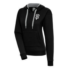 San Francisco Giants Antigua Women's Brushed Metallic Victory Pullover Hoodie Black