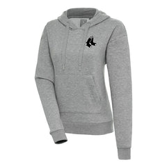Boston Red Sox Antigua Women's Brushed Metallic Victory Pullover Hoodie Heather Gray