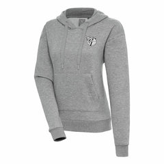 Cleveland Guardians Antigua Women's Brushed Metallic Victory Pullover Hoodie Heather Gray