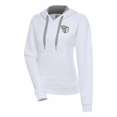 Cleveland Guardians Antigua Women's Brushed Metallic Victory Pullover Hoodie White