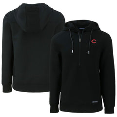 Cincinnati Reds Cutter & Buck Roam Eco Half-Zip Recycled Pullover Hoodie Black