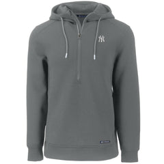New York Yankees Cutter & Buck Roam Eco Half-Zip Recycled Pullover Hoodie Gray
