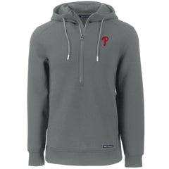 Philadelphia Phillies Cutter & Buck Roam Eco Half-Zip Recycled Pullover Hoodie Gray