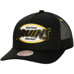 Boston Bruins Mitchell & Ness Team Seal Trucker Snapback Hat Black