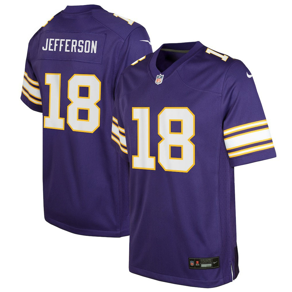 Justin Jefferson Minnesota Vikings Youth Game Jersey - Purple