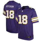 Justin Jefferson Minnesota Vikings Youth Game Jersey - Purple