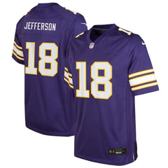 Justin Jefferson Minnesota Vikings Youth Game Jersey - Purple
