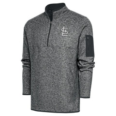 St. Louis Cardinals Antigua Metallic Big & Tall Quarter-Zip Jacket Graphite