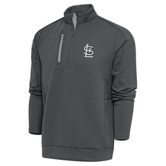 St. Louis Cardinals Antigua Metallic Generation Quarter-Zip Pullover Top Gray