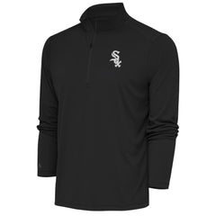 Chicago White Sox Antigua Metallic Tribute Quarter-Zip Top Charcoal
