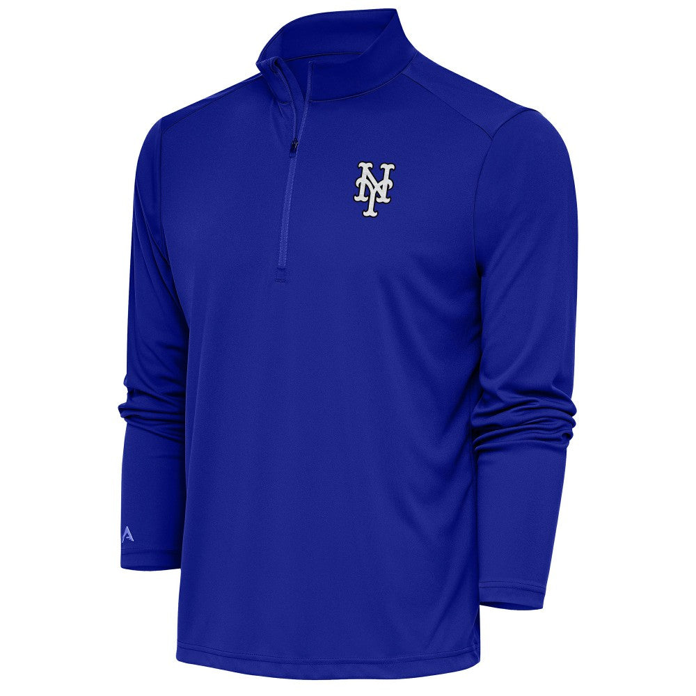 New York Mets Antigua Metallic Tribute Quarter-Zip Top Royal