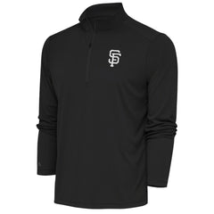 San Francisco Giants Antigua Metallic Tribute Quarter-Zip Top Charcoal
