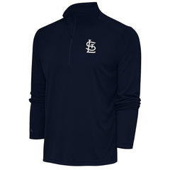 St. Louis Cardinals Antigua Metallic Tribute Quarter-Zip Top Navy