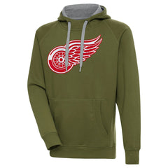 Detroit Red Wings Antigua Victory Pullover Hoodie Olive