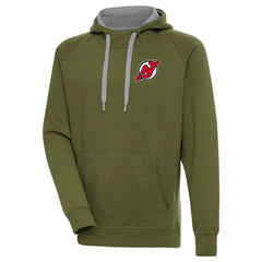 New Jersey Devils Antigua Victory Pullover Hoodie Olive