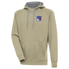 New York Rangers Antigua Victory Pullover Hoodie Khaki