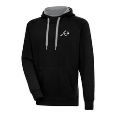 Atlanta Braves Antigua Metallic Victory Pullover Hoodie Black