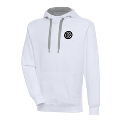 Chicago Cubs Antigua Metallic Victory Pullover Hoodie White