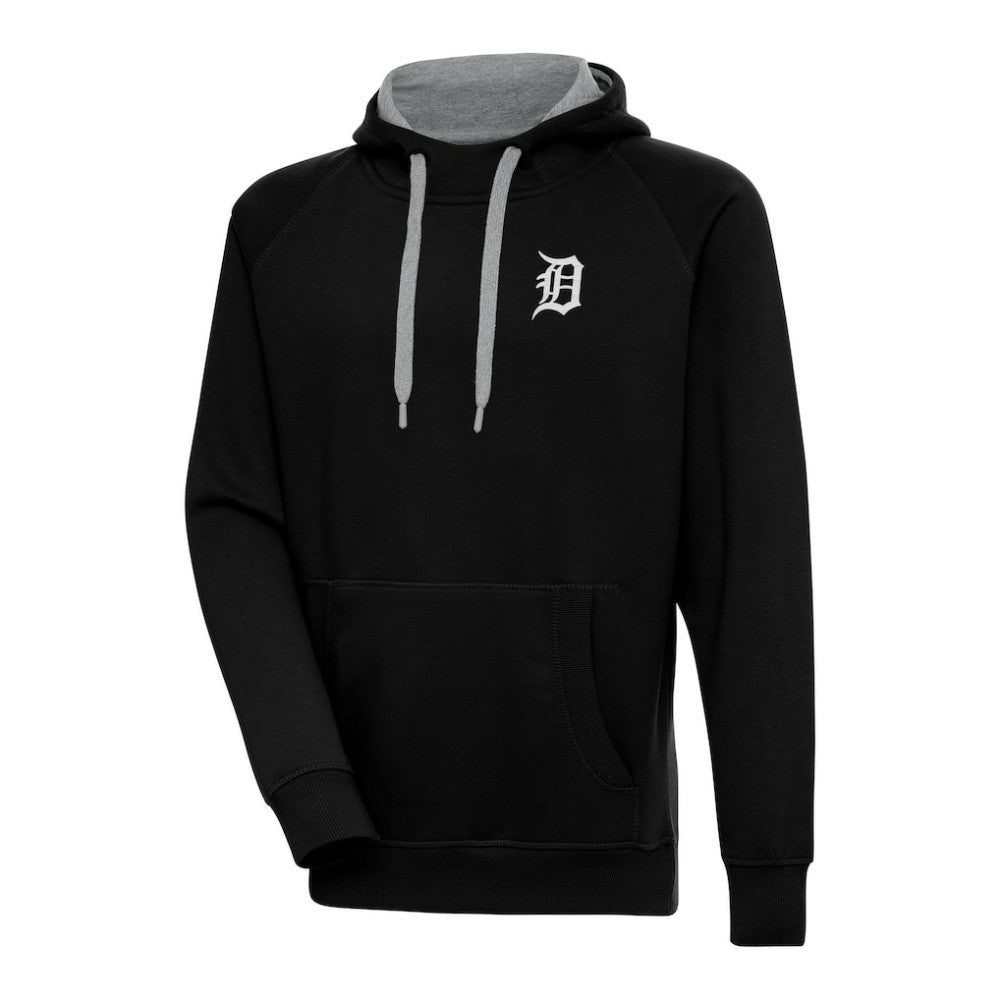 Detroit Tigers Antigua Metallic Victory Pullover Hoodie Black