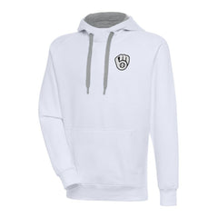 Milwaukee Brewers Antigua Metallic Victory Pullover Hoodie White