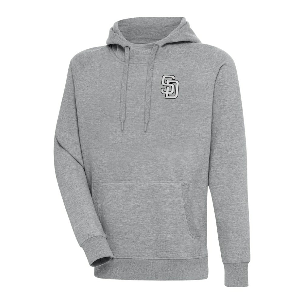 San Diego Padres Antigua Metallic Victory Pullover Hoodie Heather Gray