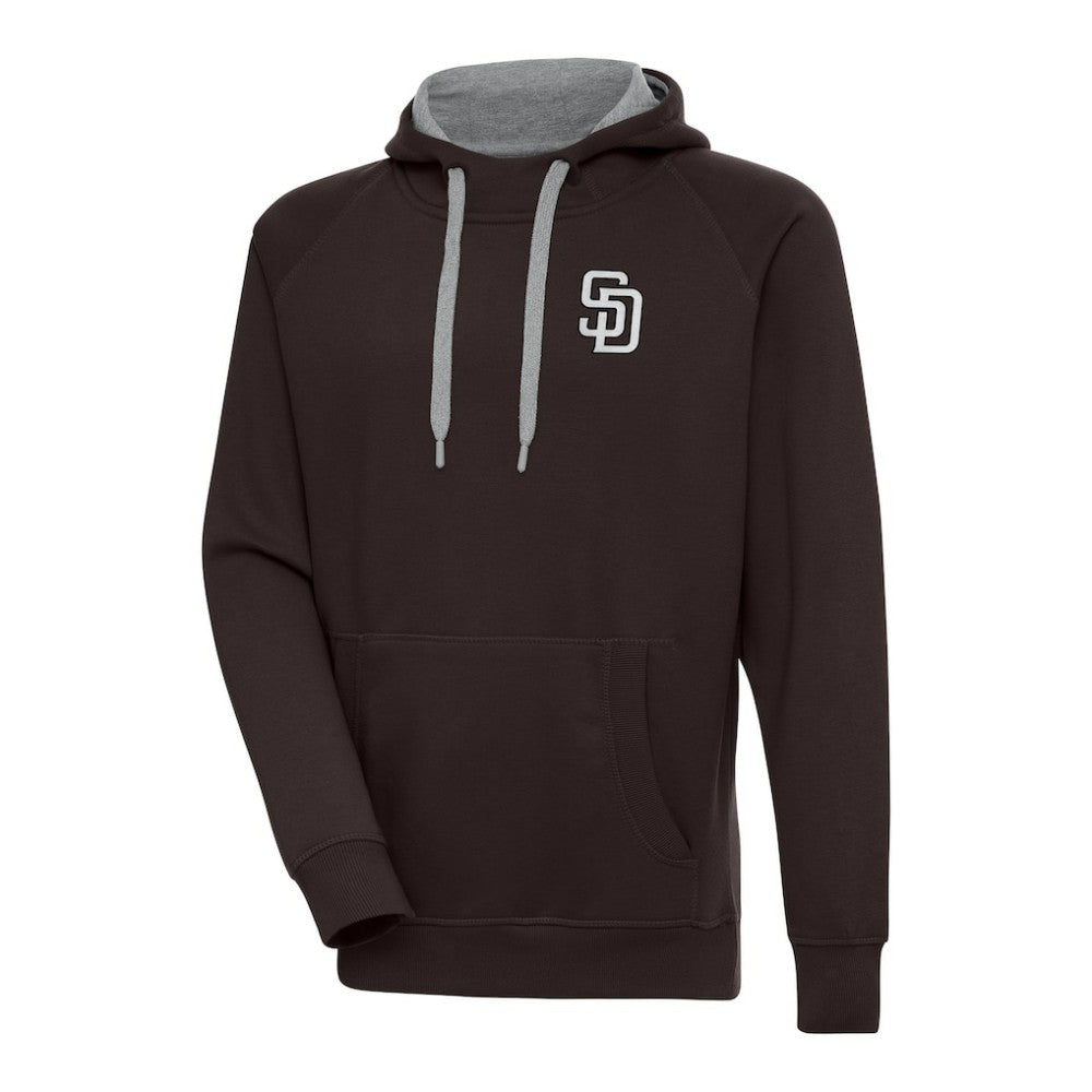 San Diego Padres Antigua Metallic Victory Pullover Hoodie Brown