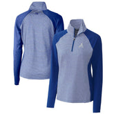 Atlanta Braves Cutter & Buck Women's DryTec Forge Tonal Stripe Half-Zip Top Royal