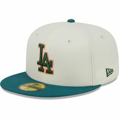 Los Angeles Dodgers Chrome 59FIFTY Fitted Hat Cream | New Era