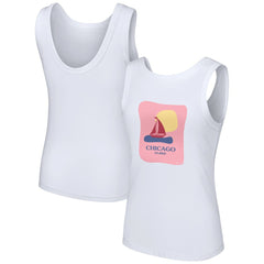 Chicago Cubs Lusso Style Women's Lindy Tank Top White