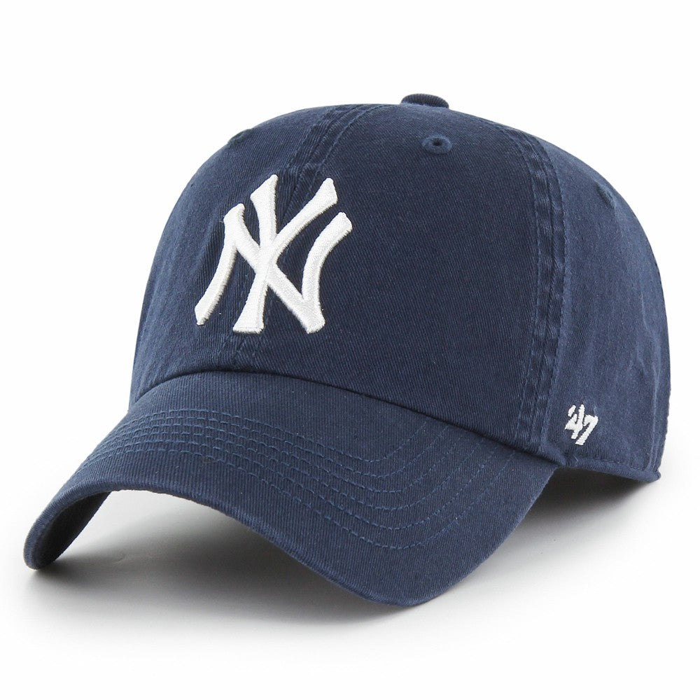 New York Yankees Franchise Logo Fitted Hat Navy | 47 brand