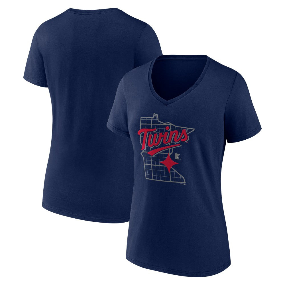 Minnesota Twins Women's Hometown Pride V-Neck T-Shirt Navy