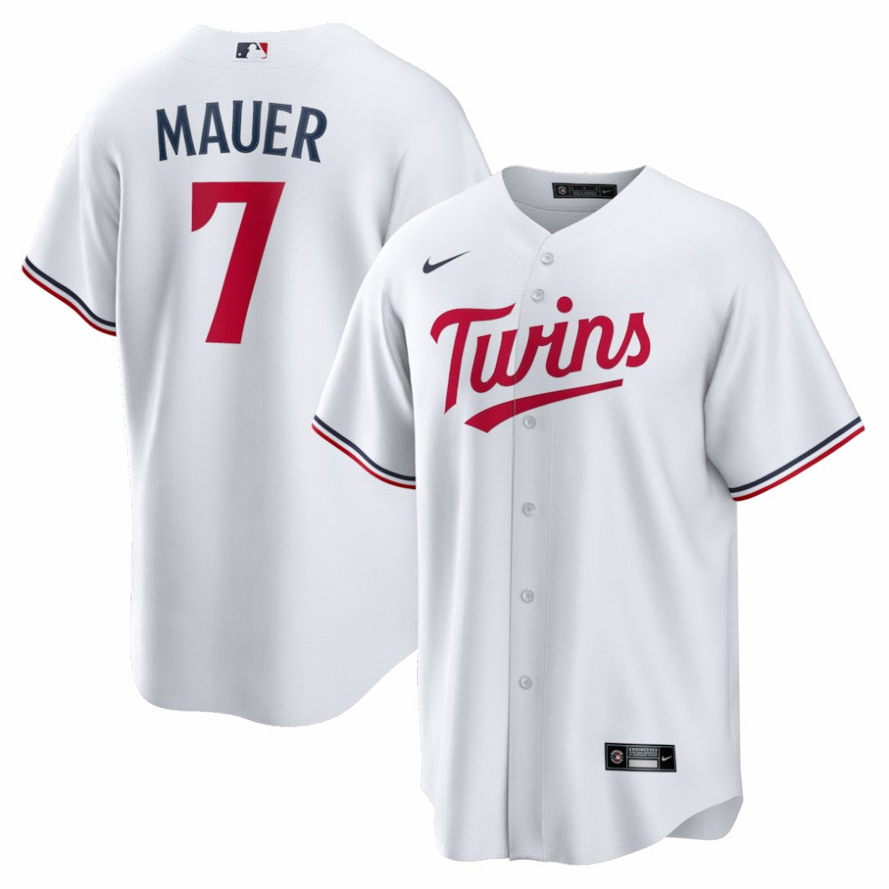 Joe Mauer Minnesota Twins Home Retired Player Replica Jersey - White