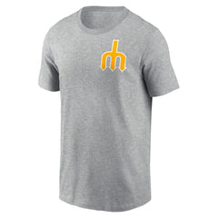 Seattle Mariners Cooperstown Collection Large Logo 2-Hit T-Shirt Heather Gray | Nike