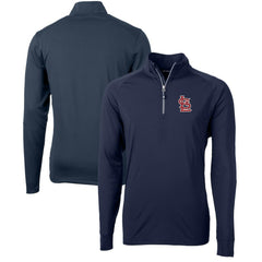 St. Louis Cardinals Cutter & Buck Adapt Eco Knit Stretch Recycled Quarter-Zip Pullover Top Navy