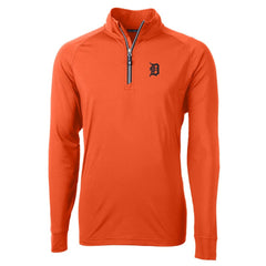 Detroit Tigers Cutter & Buck Adapt Eco Knit Stretch Recycled Quarter-Zip Pullover Top Orange
