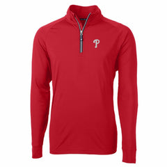 Philadelphia Phillies Cutter & Buck Adapt Eco Knit Stretch Recycled Quarter-Zip Pullover Top Red